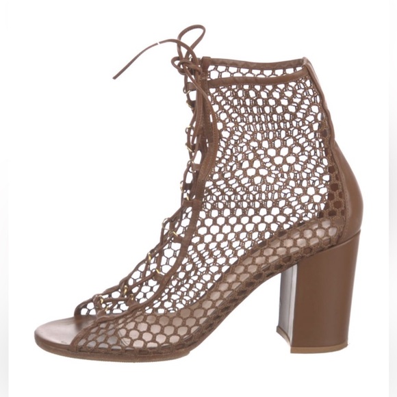 Gianvito Rossi Tan Lace-Up Heeled Gladiator Heels - 10 - Picture 10 of 13